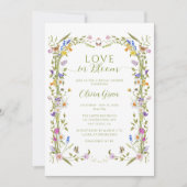 Whimsical Garden Wildflower Lijst Vrijgezellenfees Kaart (Voorkant)