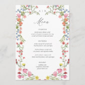 Whimsical Garden Wildflower Trouwtafel Menu (Voorkant)