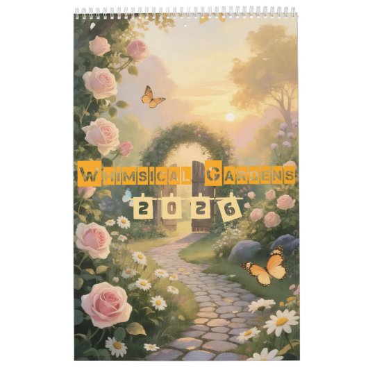 Whimsical Gardens - Een jaar van betoverde Natuur Kalender (Hoes)