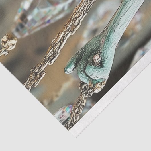 Whimsical Gargoyle Fairy Pink Green Decoupage Tissuepapier (Detail)