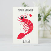 Whimsical Garnalen Karakter Illustratie voor Plezi Kaart (Staand voorkant)