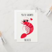 Whimsical Garnalen Karakter Illustratie voor Plezi Kaart (Voorkant / Achterkant in situ)