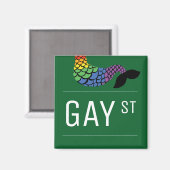 Whimsical Gay Street Sign Pride Queer LGBTIQ Magneet (Voorkant / Achterkant)