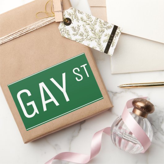 Whimsical Gay Street Sign Pride Queer LGBTIQ Rechthoekige Sticker (Geschenken)