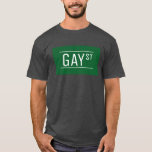 Whimsical Gay Street Sign Pride Queer LGBTIQ T-shirt<br><div class="desc">Liefde is liefde. Cool gay street sign for your pride party! Geniet van deze trendy trots-design. Pride regenboog LGBT lesbische homo-homo-party LGBTQ gift en party decor party button pin.</div>