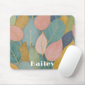 Whimsical gebladerte: pastel laat muizenmat muismat (Met muis)