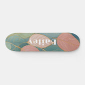 Whimsical gebladerte: pastelbladeren persoonlijk skateboard (Horizontaal)