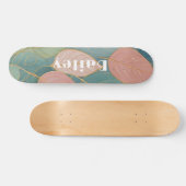 Whimsical gebladerte: pastelbladeren persoonlijk skateboard (Horizontaal)