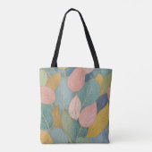 Whimsical gebladerte: pastelbladeren tote bag (Achterkant)