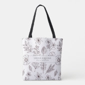 Whimsical Geboorte Doula Vroedvrouw Hand getrokken Tote Bag (Achterkant)