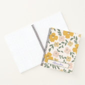 Whimsical Geel en roze hibiscus patroon Notitieboek (Binnen)