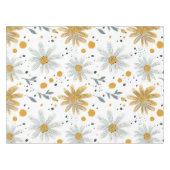Whimsical Geel en Wit Bloempatroon Tafelkleed (Voorkant (Horizontaal))