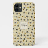 Whimsical Geel Honingbij Tekening Patroon Aangepas Case-Mate iPhone Case (Achterkant)