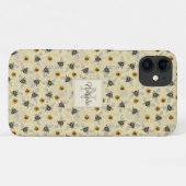 Whimsical Geel Honingbij Tekening Patroon Aangepas Case-Mate iPhone Case (Achterkant (horizontaal))