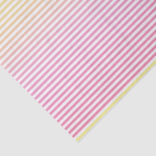 Whimsical geel roze ombre / gradiënt gestreept tissuepapier (Detail)