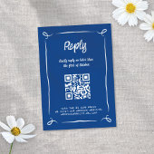 Whimsical Geïllustreerd Blauw Hand-getrokken Fun W RSVP Kaartje