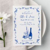 Whimsical geïllustreerd bruiloft repetitie diner kaart