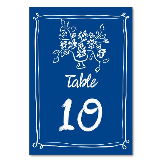 Whimsical Geïllustreerd Hand-getrokken Bloemen bru Kaart (Achterkant)