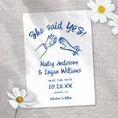 Whimsical Geïllustreerd Schattige Modern Fun Weddi Save The Date