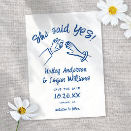 Whimsical Geïllustreerd Schattige Modern Fun Weddi Save The Date