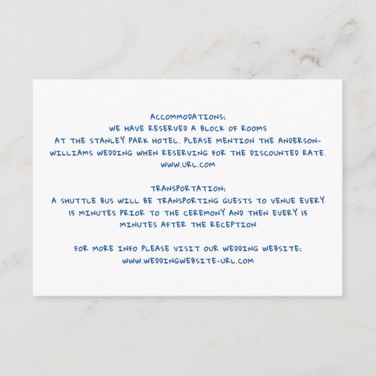 Whimsical Geïllustreerde Bloemen bruiloft Details  Informatiekaartje (Voorkant)