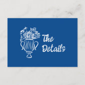 Whimsical Geïllustreerde Bloemen bruiloft Details  Informatiekaartje (Achterkant)