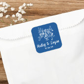 Whimsical Geïllustreerde Bloemen Moderne Leuke Huw Vierkante Sticker