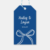 Whimsical geïllustreerde boog moderne leuke bruilo cadeaulabel (Voorkant)