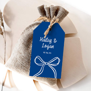 Whimsical geïllustreerde boog moderne leuke bruilo cadeaulabel