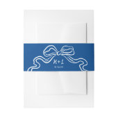 Whimsical Geïllustreerde Bow Blue Modern Fun Weddi Uitnodigingen Wikkel (Voorkant Voorbeeld)