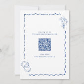 Whimsical geïllustreerde bruiloft Sla de datum op Kaart (Achterkant)