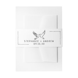 Whimsical geïllustreerde bruiloft uitnodigingen wikkel