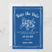Whimsical Geïllustreerde Cupido Modern Leuke bruil Save The Date (Voorkant)