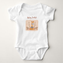 Whimsical geïllustreerde Giraffe in blauw Shirt