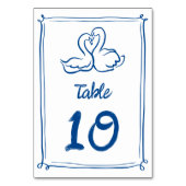 Whimsical Geïllustreerde Hand-getrokken Zwanen Tro Kaart (Achterkant)