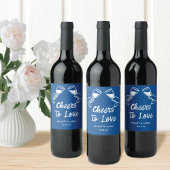 Whimsical Geïllustreerde Leuke Proost Om Van Trouw Wijn Etiket