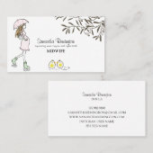 Whimsical Geïllustreerde Verloskundige Doula Zwang Visitekaartje (Voorkant / Achterkant)