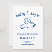 Whimsical Geïllustreerde Zwanen Hand-getrokken Fun Kaart (Voorkant)