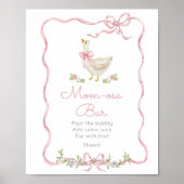 Whimsical Gekke gans roze boog Momosa Bar Poster (Voorkant)