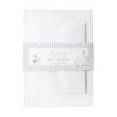 Whimsical Gekke Goose Blue Gingham Baby shower Uitnodigingen Wikkel (Voorkant Voorbeeld)