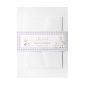 Whimsical Gekke Goose Paarse Gingham Baby shower Uitnodigingen Wikkel (Voorkant Voorbeeld)