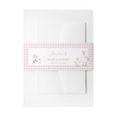 Whimsical Gekke Goose Pink Gingham Baby shower Uitnodigingen Wikkel (Voorkant Voorbeeld)