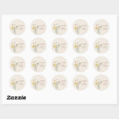 Whimsical Gele Madeliefje Wildbloem Bruiloft Ronde Sticker (Vel)