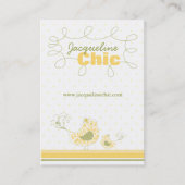 Whimsical gele mama en Baby vogel damast werveling Visitekaartje (Voorkant)
