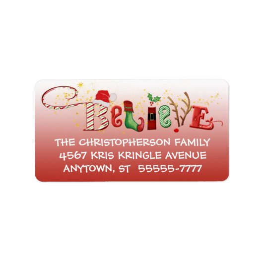 Whimsical GELEVE, Red Ombre, Gold Sparkle Etiket (Voorkant)