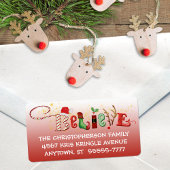 Whimsical GELEVE, Red Ombre, Gold Sparkle Etiket