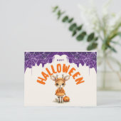 Whimsical Gelukkig Halloween Herten Feestdagenkaart (Staand voorkant)