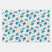 Whimsical Gelukkige Hannukah Coördinerend Inpakpapier Vel (Voorkant)