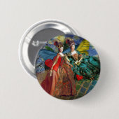 Whimsical Gemini Astrology Artwork Painting Ronde Button 5,7 Cm (Voorkant /achterkant)