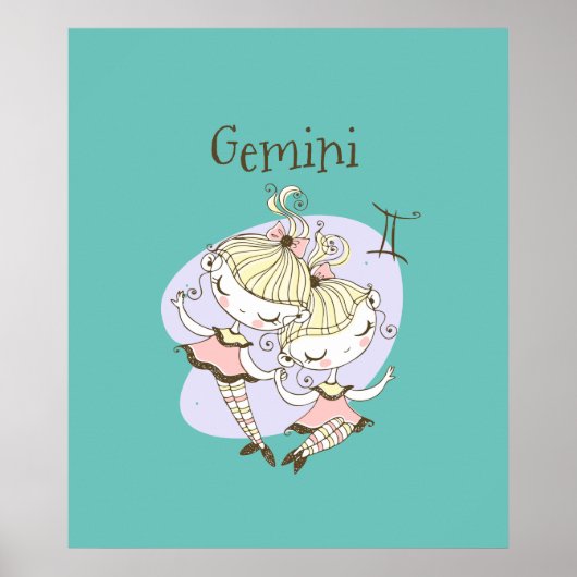 Whimsical Gemini Twin Girls Poster (Voorkant)